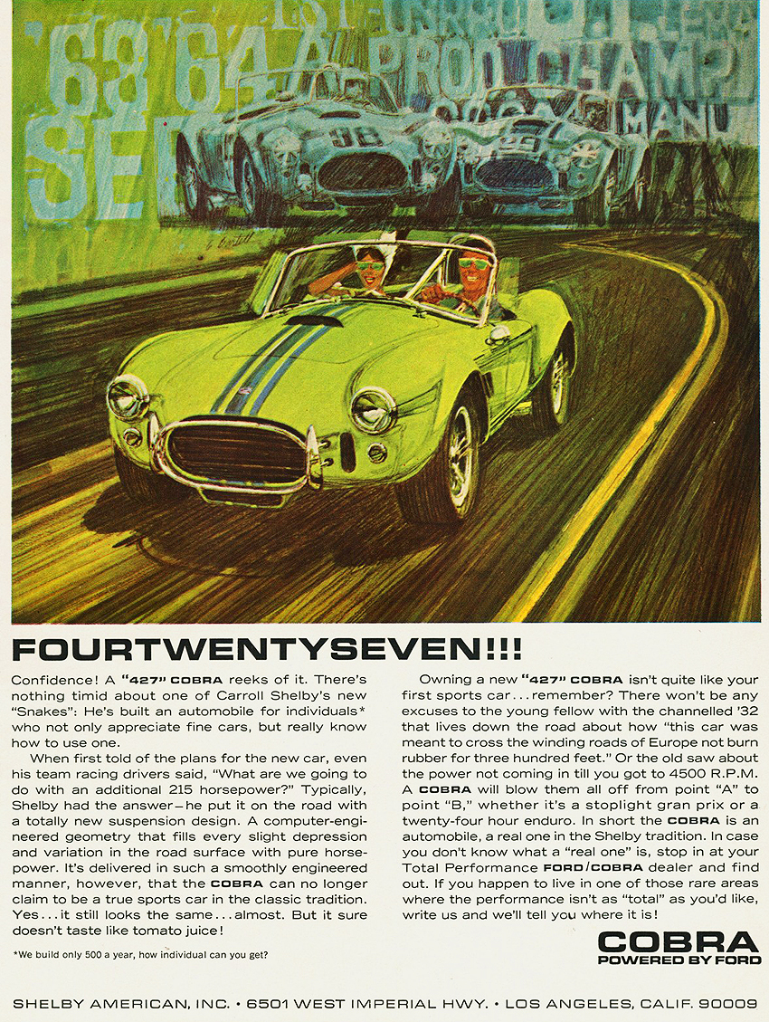 1965 AC Shelby Auto Advertising